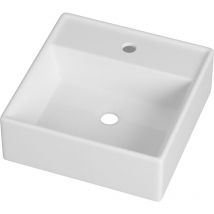Granitan - Lavabo de salle de bain rectangulaire en ceramique blanche arco 85031089