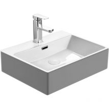 Horow - Lavabo de Salle de Bain Suspendu- Vasque à Poser Blanc - Lavabo de Comptoir - 50 x 42 x 14 cm