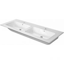 Me by Starck - Lavabo doppio da mobile 130x49 cm, con 2 fori per miscelatore, con WonderGliss, bianco alpino 23361300001 - Duravit