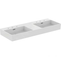 Ideal - Standard Extra - Double-lavabo 1200x450 mm, avec trop-plein, 3 trous pour robinet, blanc T391001