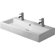 Duravit - Vero - Lavabo double 1000x470 mm, avec 2 trous pour robinetterie, avec WonderGliss, blanc alpin 04541000241