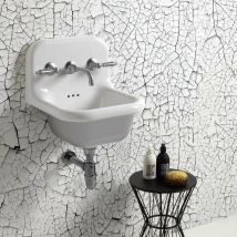 Bleu Provence - Lavabo Ecole en Céramique émaillée - 42 cm True Colors - Gris (Grigio Chiaro 7035)