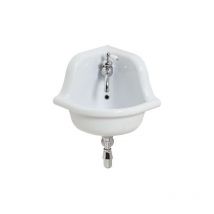Bleu Provence - Lavabo École d'Angle en Céramique émaillé - 42 cm - True Colors - Blanc