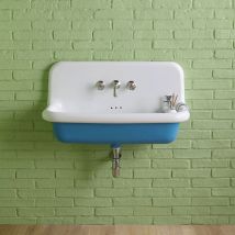 Bleu Provence - Lavabo École en Céramique émaillée - 90 cm - True Colors - Bleu (Azzurro 5012)