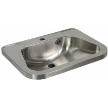 Sanela - Lavabos En Inox - Lavabo Avec Trop-plein 560x420 Mm, Trou Pour Robinetterie, Inox Slun 26