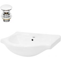 ML-Design Lavabo en Céramique Blanc 67,5x21,5x51,5 cm avec Garniture de Vidage 1 1/4' Universel et Trop-Plein, Design Rectangle, Vasque à Encastrer
