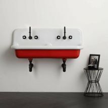 Bleu Provence - Lavabo en Céramique émaillée - 120 cm - True Colors - Rouge (Rosso 3031)