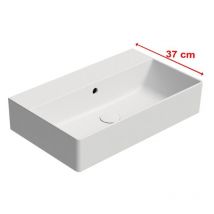 GSI - Lavabo en céramique kube x 60x37cm, sans trou pour robinet, blanc mat