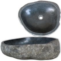 Asupermall - fimei Lavabo en pierre de rivière Ovale 46-52 cm