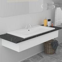 Bonnevie - Lavabo encastré - Vasque à poser Lavabo à poser 91 x 39,5 x 18,5 cm Céramique Blanc BV827652