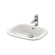 Toto - Lavabo encastrado cuadrado, sin agujero para grifo, con