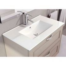 Lavabo Encimera Encastrado Para Mueble De Cerámica Modelo Thin De Art&bath 81x46cm