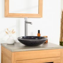 Wanda Collection - Lavabo encimera redondo de mármol Lysom 35 cm negro