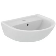 Ideal Standard - Lavabo 55x46 cm en cerámica blanca brillo Eurovit - Con columna
