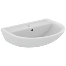 Ideal Standard - Lavabo 65x50 cm en cerámica blanca brillo Eurovit - Con columna