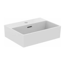 Ideal - Lavabo extra 450x350x150mm, blanco lijado con 1 orificio para grifería Plus, con rebosadero standard