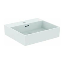 Lavabo Extra 500x450x150mm Bianco Con Rubinetteria Ideal Plus 1 Foro, Con Troppopieno Ideal Standard