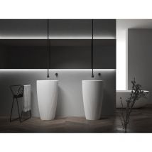 Bernstein - Lavabo freestanding TWZ316 di pietra solida (Solid Stone) - 50 x 50 x 90 cm - colore a scelta Bianco opaco