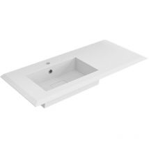 Lavabo grace resina incasso bianco opaco 106x46x2 cm piano sinistro