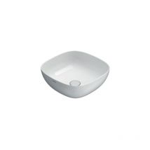 Lavabo T-Edge appoggio salvaspazio cm. 42 stondato in ceramica
