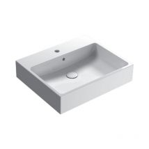 Lavabo in ceramica 60x50 cm Globo stone SCQ62BI Bianco - Ceramica