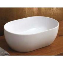 Scelto Da Desivero - Lavabo in ceramica ovale 45x31 bianco lucido da appoggio senza troppieno codice prod: DSV17432