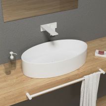 GSG - Lavabo D'Appoggio 60x34xh14 cm Elegante- Modello like - Bianco Lucido - Smaltato su Tutti i Lati
