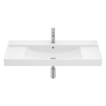 Lavabo mural Ona en Fineceramic centré avec jeu de fixations, 1000x460 mm, blanc mat