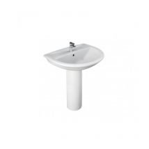 Rak Ceramics - Lavabo ovalado 65x51 cm en cerámica blanca brillo Karla - Senza colonna