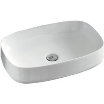 Lineabeta - Lavabo ovale à poser Acquaio céramique 59x38 blanc