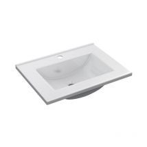 Arkitmobel - Lavabo PmmA baño color blanco 60x45 cm lavamanos pila rectangular mueble