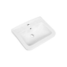 Barbottina - Lavabo A Parete Quadrato In Ceramica Bianca Cm.45x50