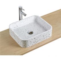 Lavabo rectangular de terrazo blanco W45xD38cm MILA