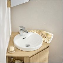Lavabo semi empotrado redondo 37x37 cm lea