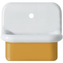 Lavabo Rétro En Céramique 45 Cm - True Colors Lite - Mini Profondeur - Jaune Moutarde Brillant