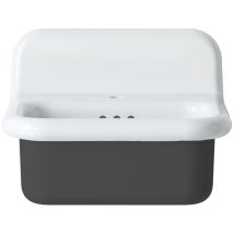 Lavabo Rétro En Céramique 50 Cm - True Colors Lite - Petit Format - Gris Foncé Mat