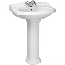 Lavabo retrò su colonna abery 58 cm in ceramica