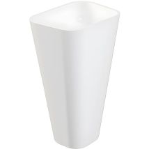 Lavabo rettangolare con piedistallo in Solid Surface Bianco - TILICHO