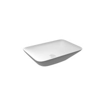 Iperbriko - Lavabo Rettangolare Da Appoggio Senza Foro - 55x36 Cm, Bianco