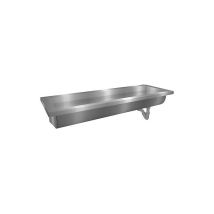 Hamberger Sanitary - Lavabo-rigole inox avec bloc robinet 70mm, sans trou robinet, 120x240x400mm