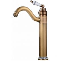 Swyeoot - Lavabo Robinet Macaron Laiton Haut, Robinet Salle de Bain avec Bec Haut Pivotant à 360° Mitigeur Lavabo, Chaude et Froide RéGlable de