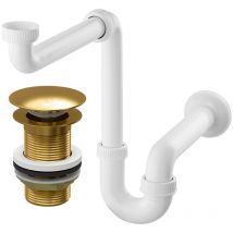 Lavabo siphon click plug gold sans trop-plein