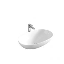 Artceram - Lavabo sobre encimera 70x44 cm en cerámica blanca brillo - Art Ceram La Ciotola