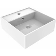 Ponsi - Lavabo sobre encimera cuadrado blanco brillo Olimpia BLCERLOLIM0003 Blanco brillante