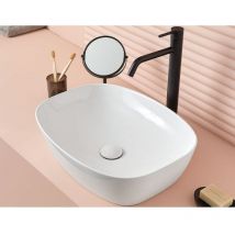 Sanycces - Lavabo sobre encimera rectangular de cerámica balta 50.5 x 38.5 cm