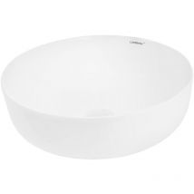 Luxebath - ecd Germany Lavabo Sobre Encimera - 400 x 400 x 135 mm - Cerámica - Diseño Redondo - Lavadero Blanco Brillante - Lavamanos Sobremesa