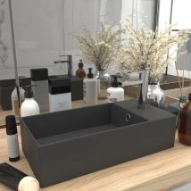 Lavabo sobre - Lavamano con rebosadero cerámica gris oscuro BHF60635 Bonnevie