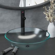 Maisonchic - Lavabo, Vasque de bain avec robinet et drain à poussoir Verre trempé FR726189 Maison Chic