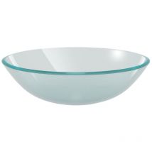 Lavabo vasque salle de bain diamètre 42 cm verre trempé givré