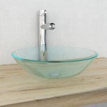 Lavabo, Vasque Verre trempé 42 cm Transparent FR267108 Maison Chic